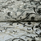 Mesh Embroidered Victoria Creme Black Mesh Embroidered Victoria Creme Black