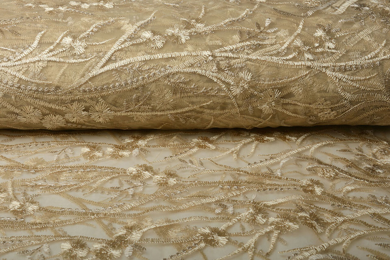 Mesh Embroidered Victoria Light Gold