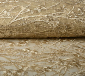 Mesh Geborduurd Victoria Licht Goud