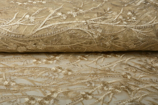 Mesh Geborduurd Victoria Licht Goud