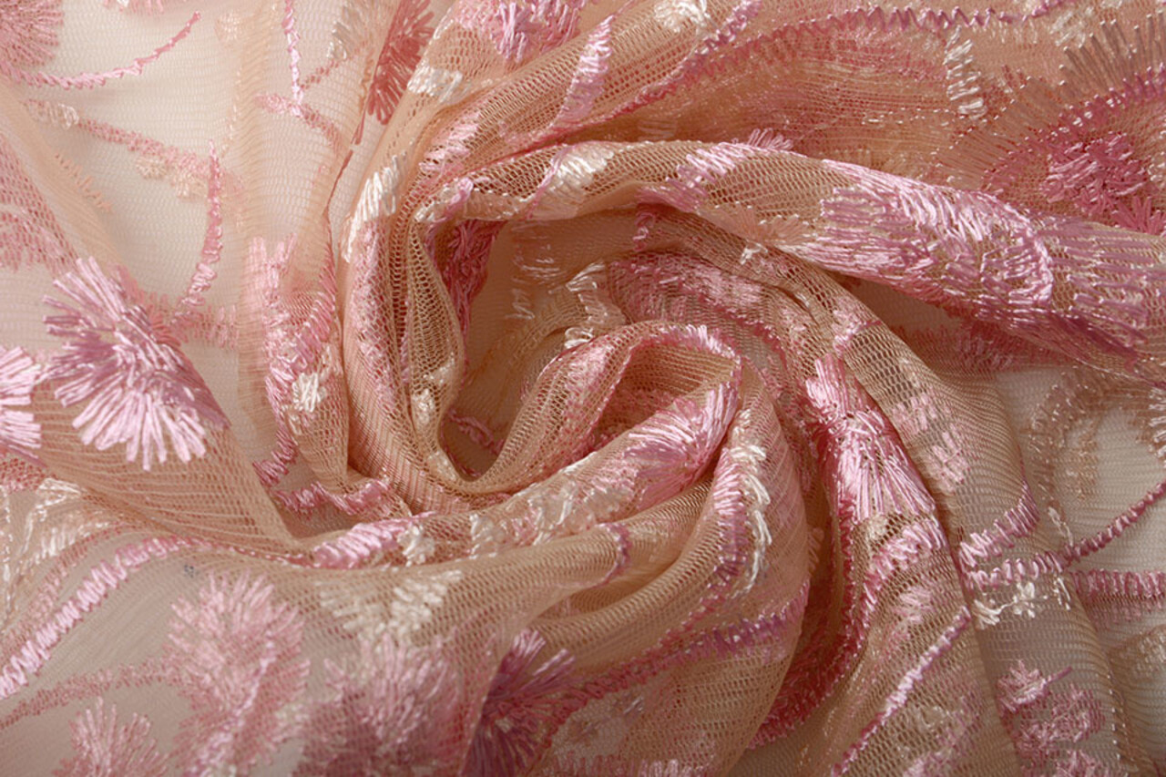 Mesh Embroidered Victoria Pink