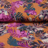 Viscosa Jersey Crêpe Levi Piume Arancione