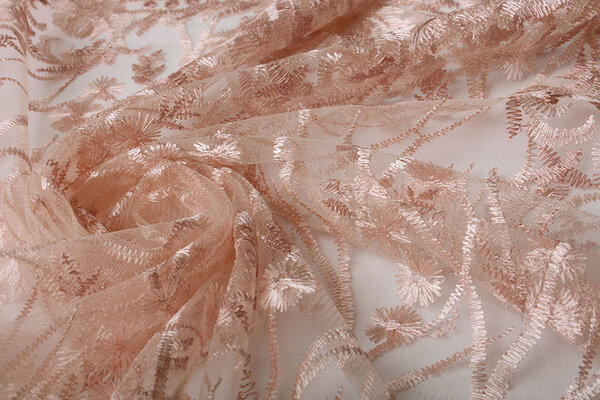 Mesh Embroidered Emma Powder Pink