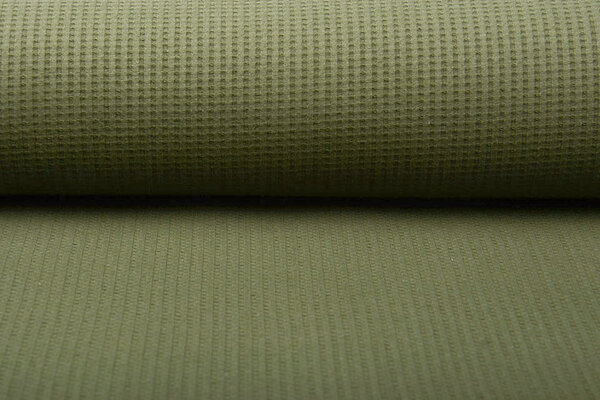 Oeko-Tex® Baby Jersey Waffle Pique Fabric Light Army Green Oeko-Tex® Baby Jersey Waffle Pique Fabric Light Army Green