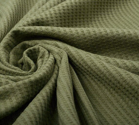 Oeko-Tex® Baby Jersey Waffle Pique Fabric Light Army Green Oeko-Tex® Baby Jersey Waffle Pique Fabric Light Army Green