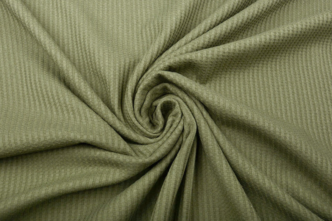 Oeko-Tex® Baby Jersey Waffle Pique Fabric Light Army Green Oeko-Tex® Baby Jersey Waffle Pique Fabric Light Army Green