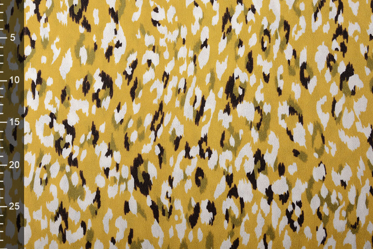 Viscose Jersey Crepe Panther Swipes Geel