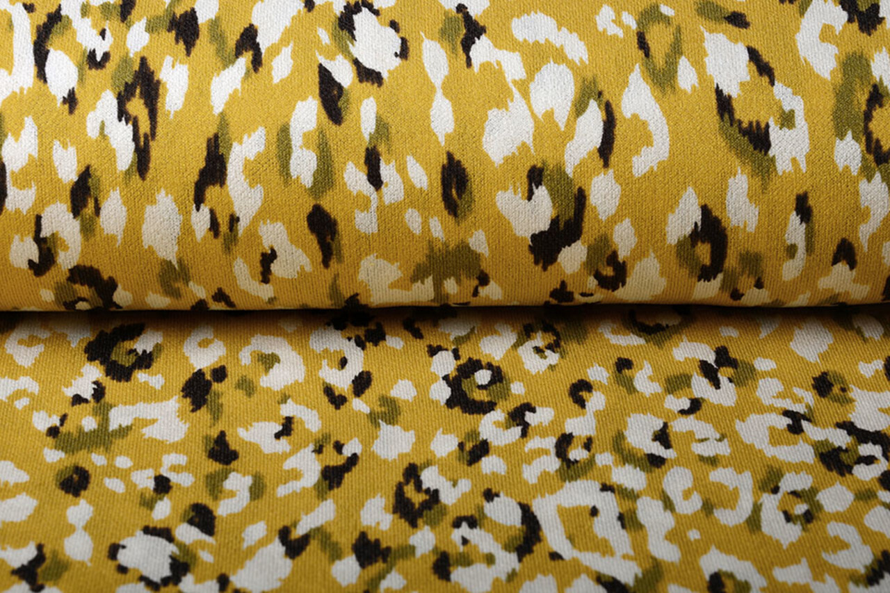 Viscosa Jersey Crêpe Panther Swipes Giallo Viscosa Jersey Crêpe Panther Swipes Giallo