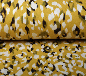 Viscose Jersey Crepe Panther Swipes Yellow Viscose Jersey Crepe Panther Swipes Yellow