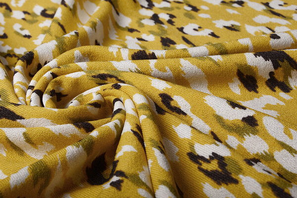 Viscose Jersey Crepe Panther Swipes Yellow