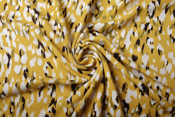Viscose Jersey Crepe Panther Swipes Yellow