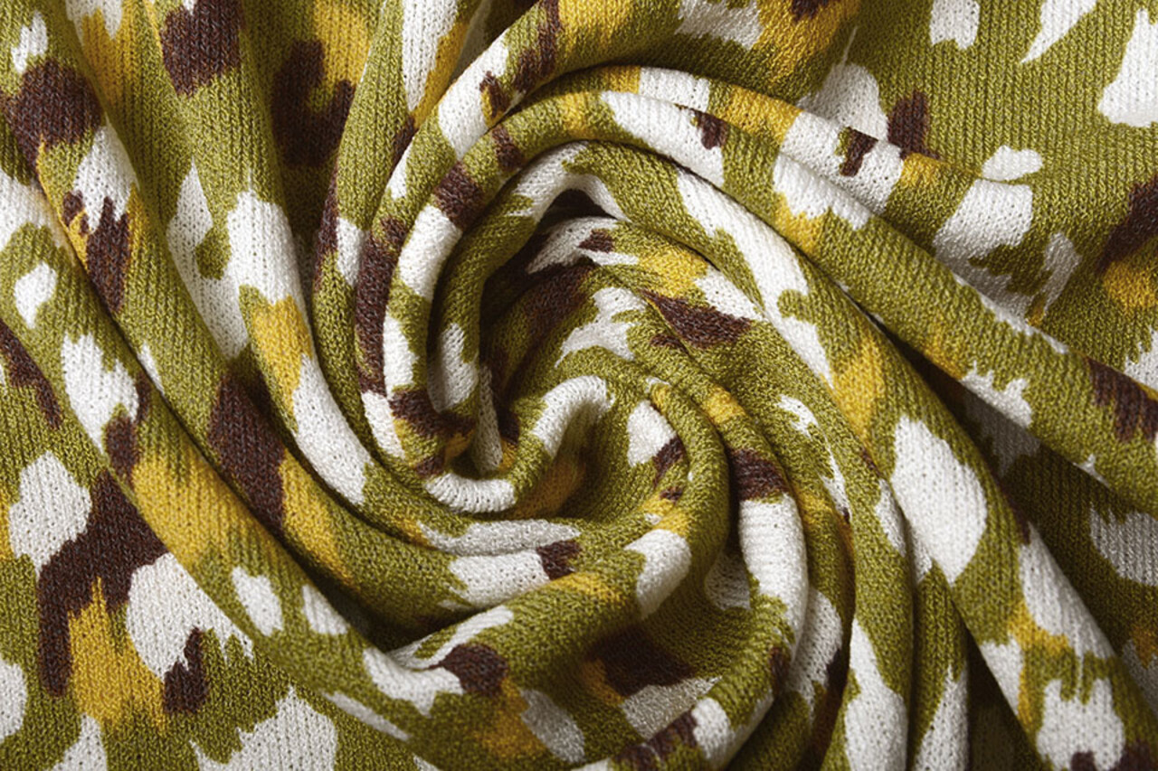 Viscose Jersey Crepe Panther Swipes Olijf Groen Viscose Jersey Crepe Panther Swipes Olijf Groen