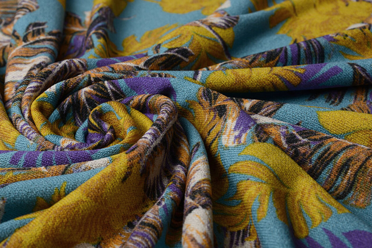 Viscosa Jersey Crêpe Levi Piume Turquoise Viscosa Jersey Crêpe Levi Piume Turquoise
