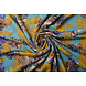 Jersey Viscose Crêpe Levi Plumes Turquoise