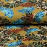 Jersey Viscose Crêpe Levi Plumes Jaune Vert