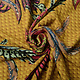 100% Viscose Leafs Diagram Ocher Yellow