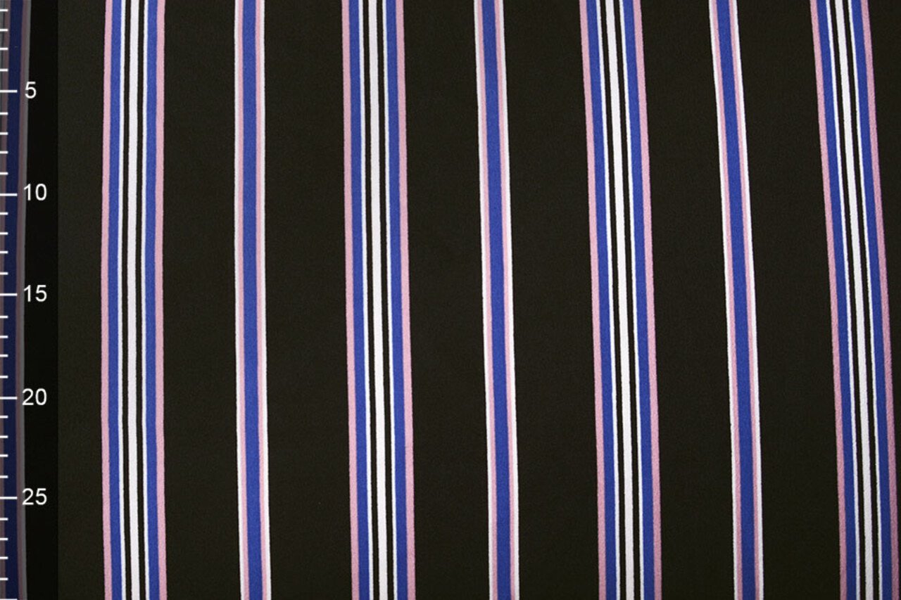 Scuba Crepe Sporty Stripe Schwarz Blau Scuba Crepe Sporty Stripe Schwarz Blau