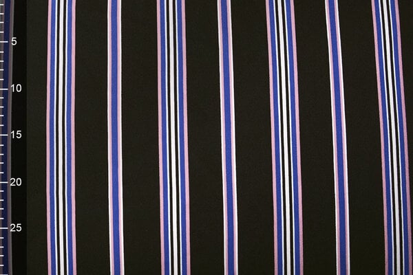 Scuba Crepe Sporty Stripe Schwarz Blau Scuba Crepe Sporty Stripe Schwarz Blau