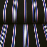 Scuba Crepe Sporty Stripe Schwarz Blau Scuba Crepe Sporty Stripe Schwarz Blau