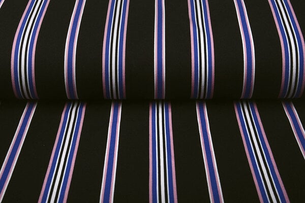Scuba Crepe Sporty Stripe Schwarz Blau Scuba Crepe Sporty Stripe Schwarz Blau