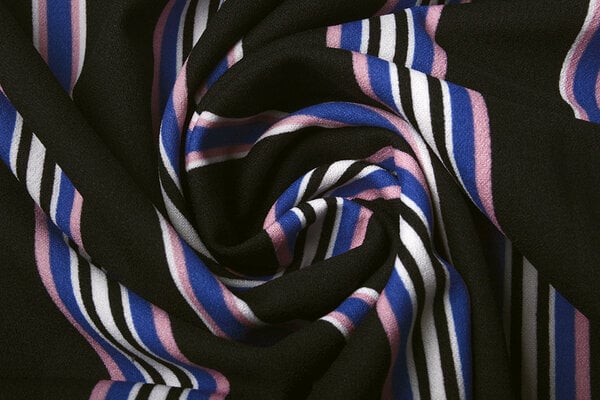 Scuba Crepe Sporty Stripe Schwarz Blau Scuba Crepe Sporty Stripe Schwarz Blau