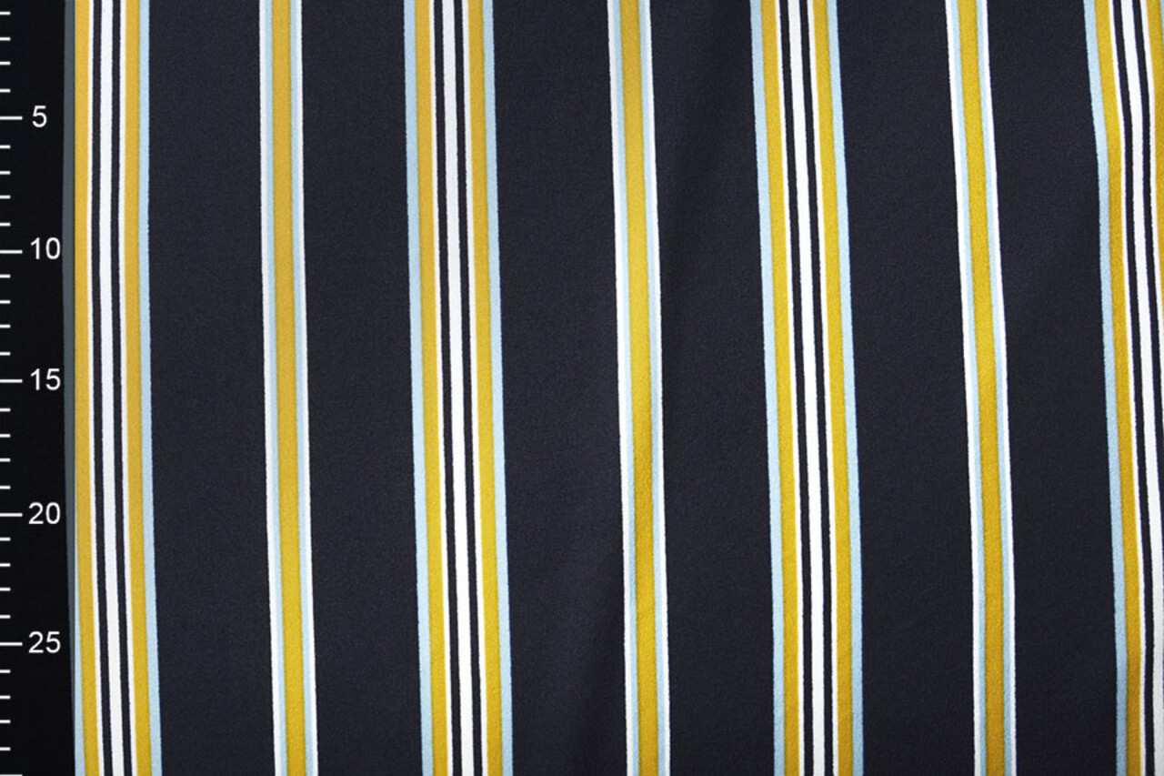 Scuba Crepe Sporty Stripe Navy Yellow Scuba Crepe Sporty Stripe Navy Yellow