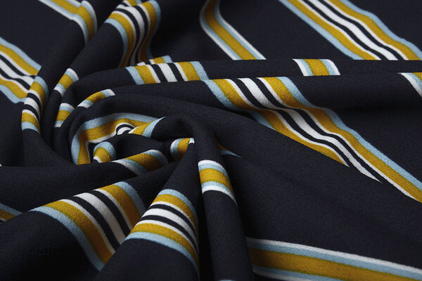Scuba Crêpe Sportivo Righe Blu Navy Giallo Scuba Crêpe Sportivo Righe Blu Navy Giallo