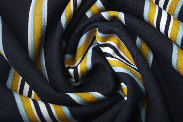 Scuba Crepe Sporty Stripe Navy Yellow Scuba Crepe Sporty Stripe Navy Yellow