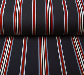 Scuba Crepe Sporty Stripe Marine Bordeaux Scuba Crepe Sporty Stripe Marine Bordeaux