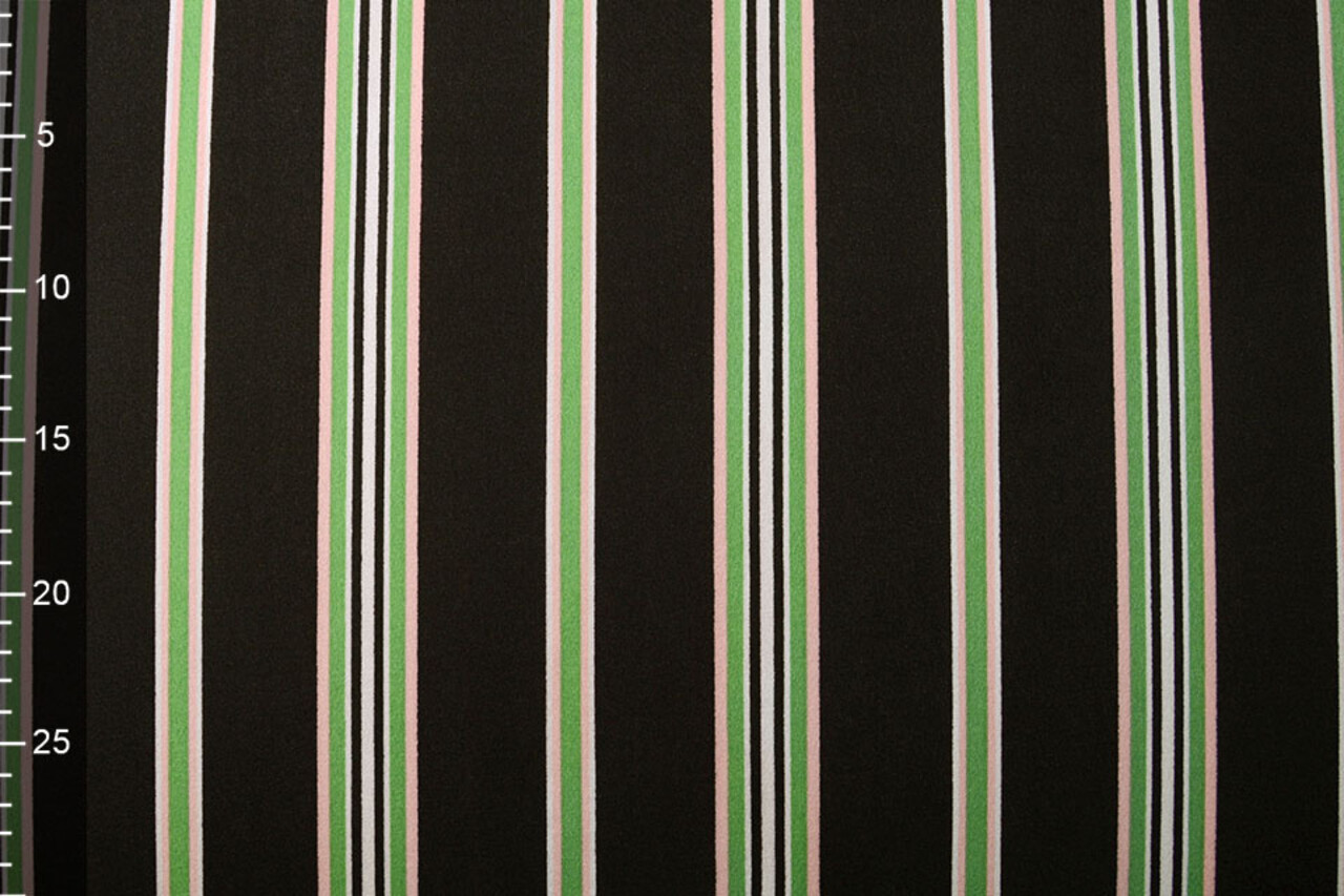 Scuba Crepe Sporty Stripe Zwart Groen