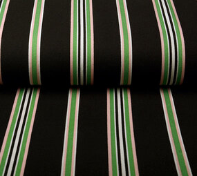 Scuba Crepe Sporty Stripe Zwart Groen Scuba Crepe Sporty Stripe Zwart Groen
