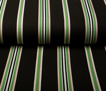 Scuba Crepe Sporty Stripe Black Green