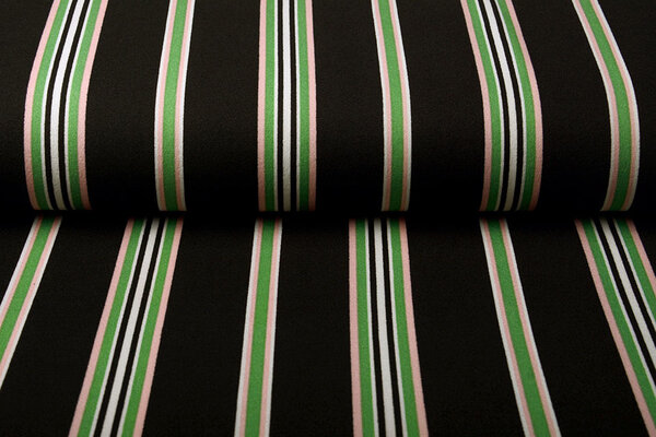 Scuba Crepé Sporty Stripe Negro Verde Scuba Crepé Sporty Stripe Negro Verde