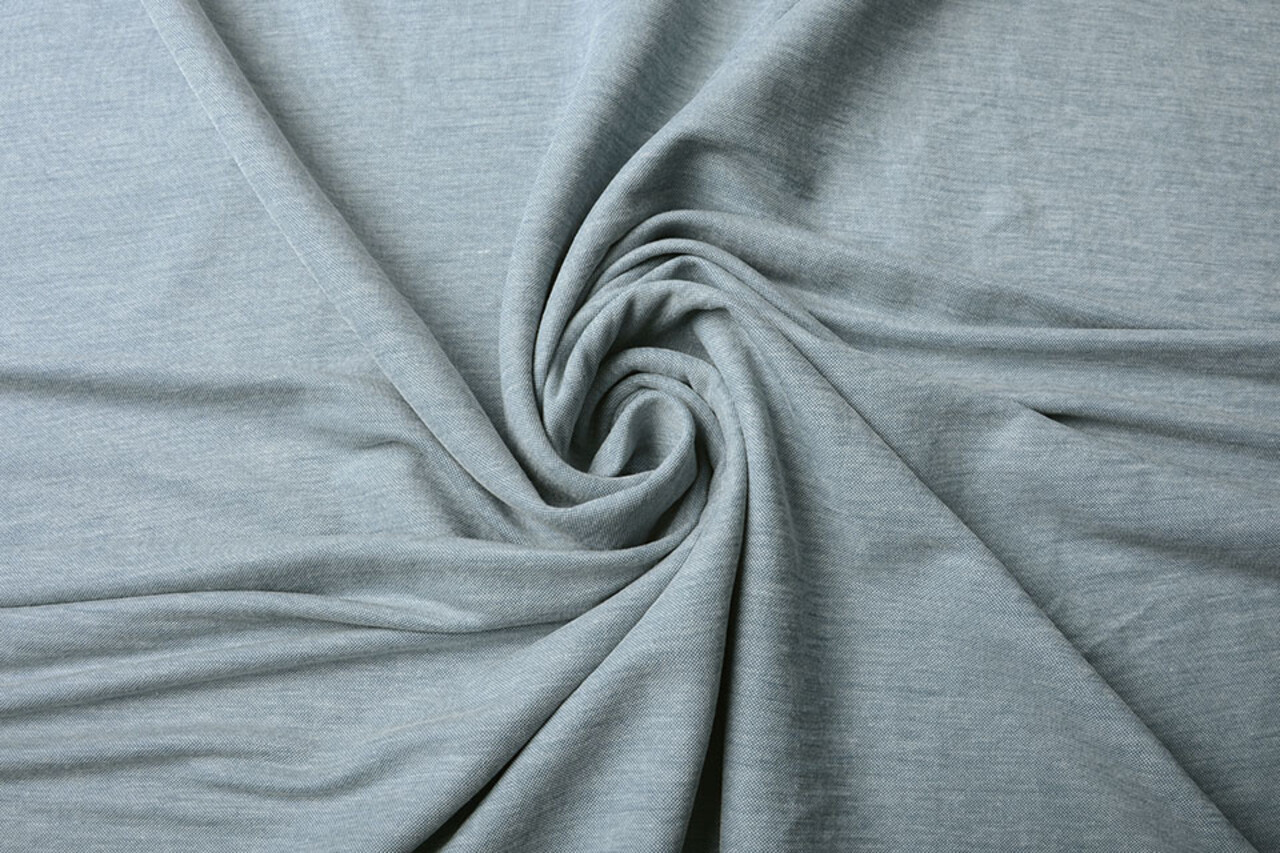 Flowy Pique Melange Blauw-Grijs Flowy Pique Melange Blauw-Grijs