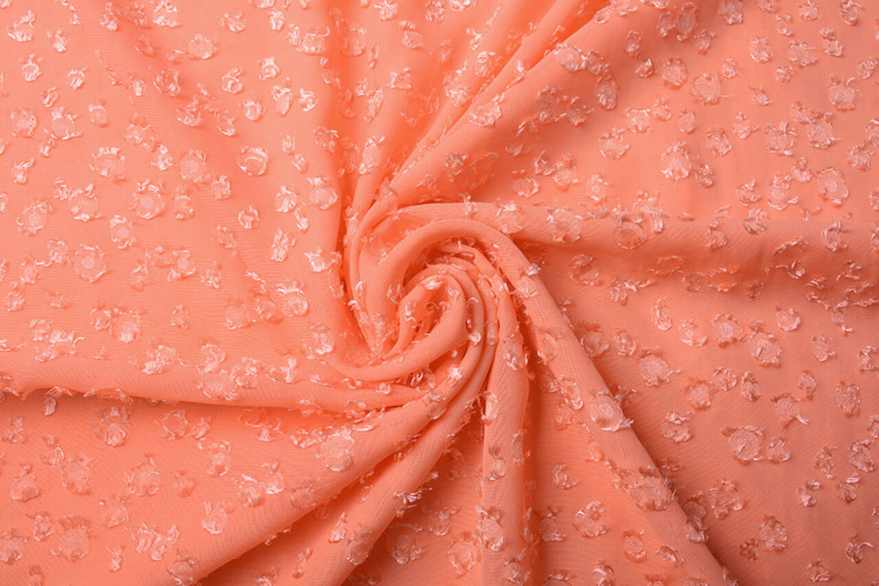 Jacquard Mousseline Liza Corail Jacquard Mousseline Liza Corail