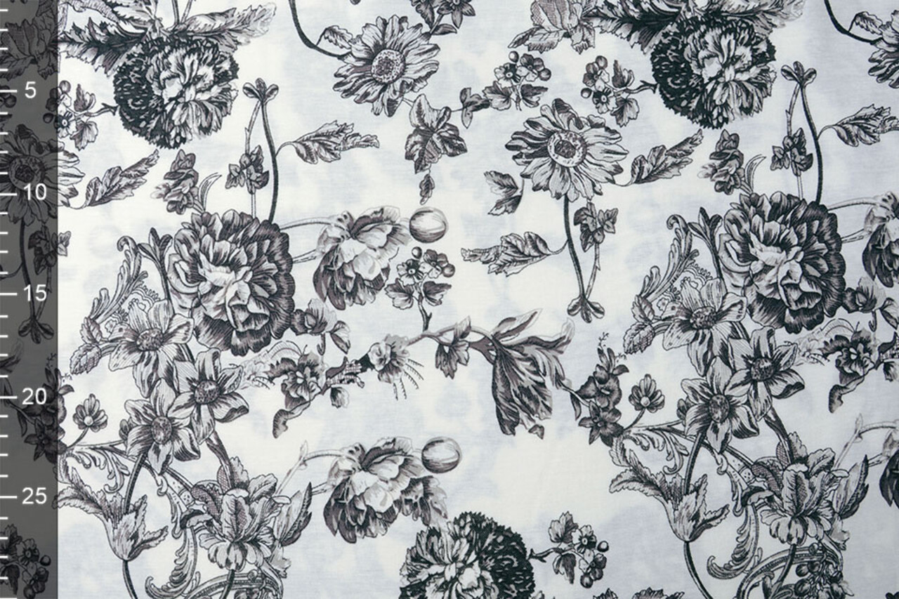 French Toile Flowy Piqué Negro Blanco Roto