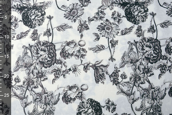 French Toile Flowy Pique Schwarz Off White French Toile Flowy Pique Schwarz Off White