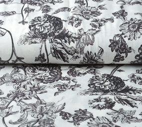 French Toile Flowy Pique Zwart Off White French Toile Flowy Pique Zwart Off White