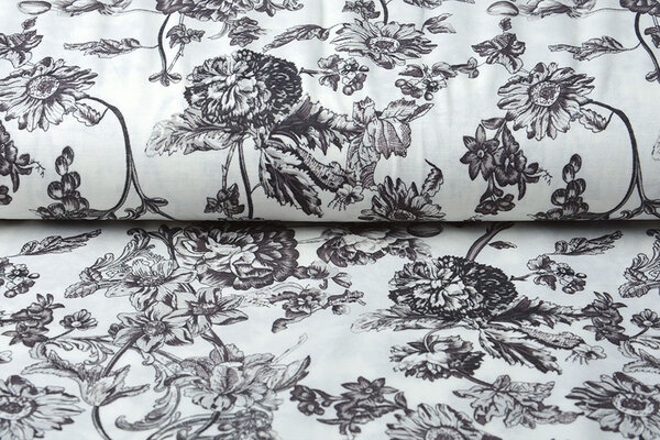 French Toile Flowy Pique Schwarz Off White French Toile Flowy Pique Schwarz Off White