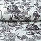 French Toile Flowy Pique Schwarz Off White