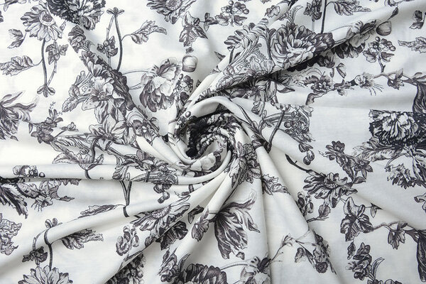 French Toile Flowy Pique Schwarz Off White French Toile Flowy Pique Schwarz Off White