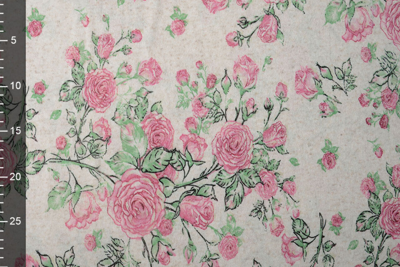 Doux Lin Jersey Roses