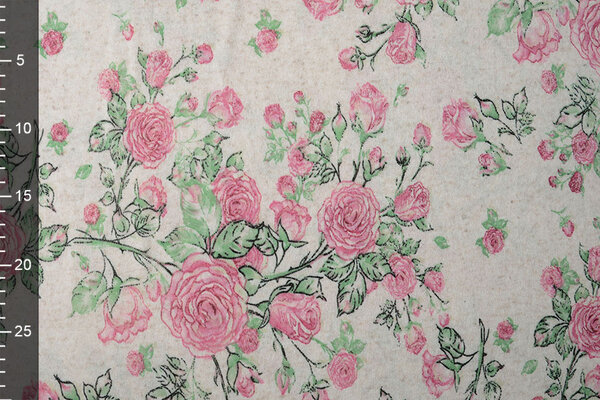 Soft Linen Jersey Roses