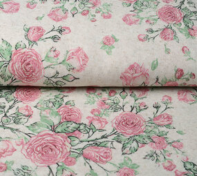 Soft Lino Jersey Rosas