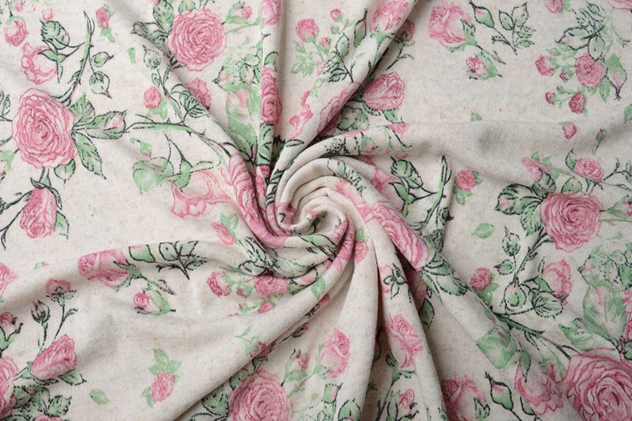 Soft Linnen Jersey Rozen