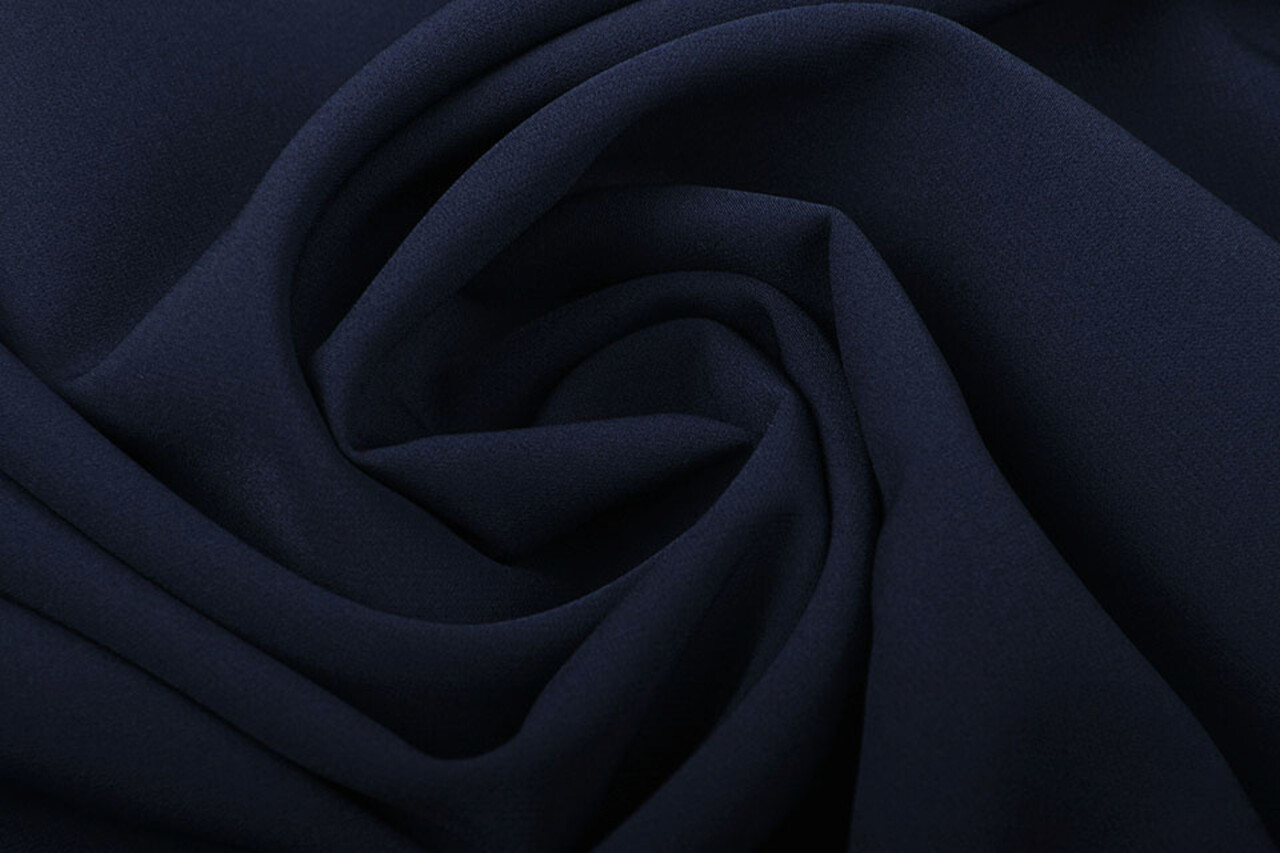 Crepe Stretch Marine Blauw