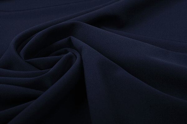 Crepe Stretch Marine Blauw