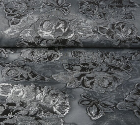 Metallic Lurex Silber Grau