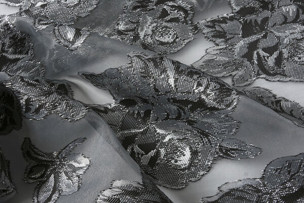 Metallic Lurex Silber Grau