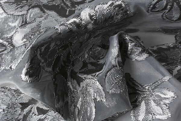 Metallic Lurex Silber Grau
